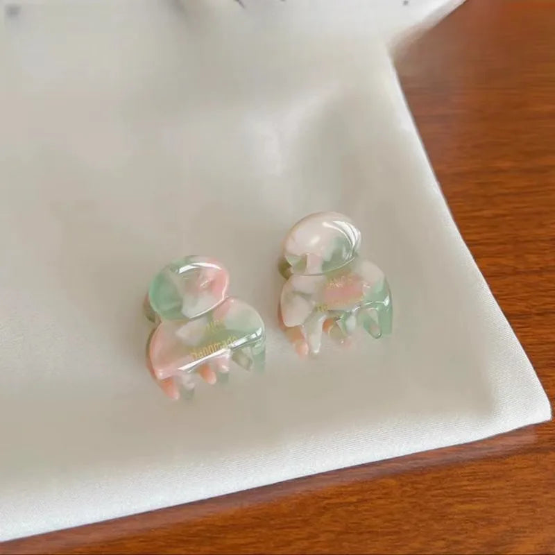 2Pcs/Set Mini 2cm Acetate Small Hair Claw Side Pins Acetate Hair Crabs for Girls Cute Hairpin Clips Women Hair Accessories