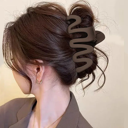 Elegant Large Brown Geometric Hair Claw For Women Girls Sweet Hair Ornament Claw Clip Hair Clip Hairpin Fashion Hair Accessories