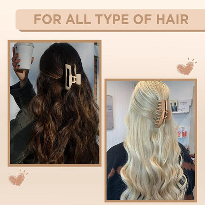 Solid Vintage Matte Geometric Hair Claws For Women Thick Hair Strong Hold Sweet Hair Clips Hairpins Fashion Hair Accessories