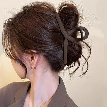 Elegant Large Brown Geometric Hair Claw For Women Girls Sweet Hair Ornament Claw Clip Hair Clip Hairpin Fashion Hair Accessories