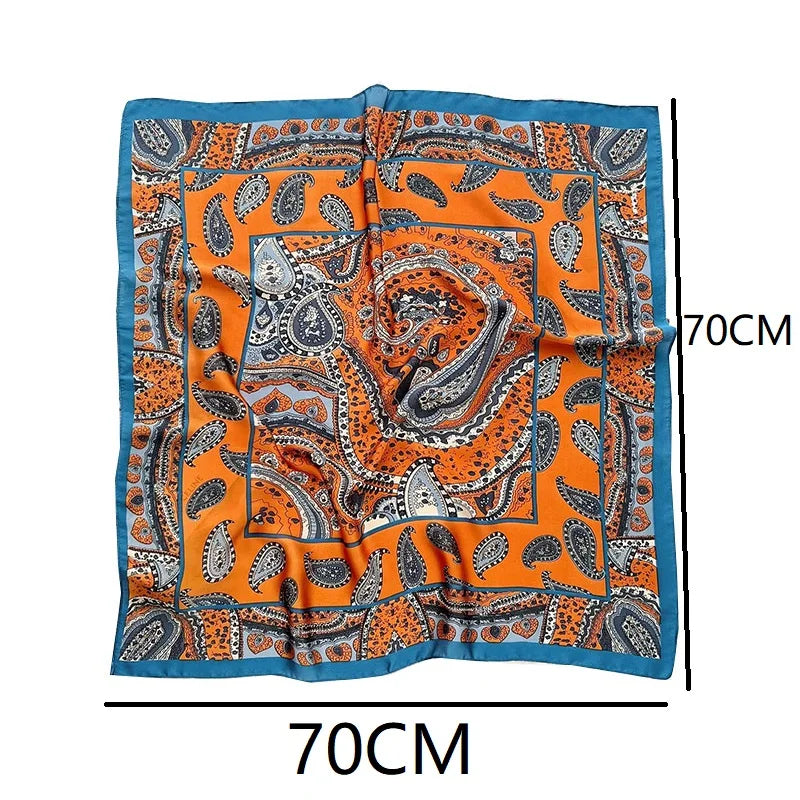 Luxury Silk Scarf Neckerchief Women's Silk Square Scarf Purse Scarf for Women Designer Silk Headscarf SJ01