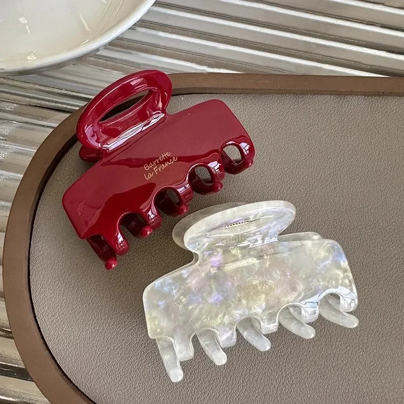 5.5cm Long Acetate Hair Crabs Red Hair Clips for Girls＆Women Tie up Hair Accessories New korean Fashon