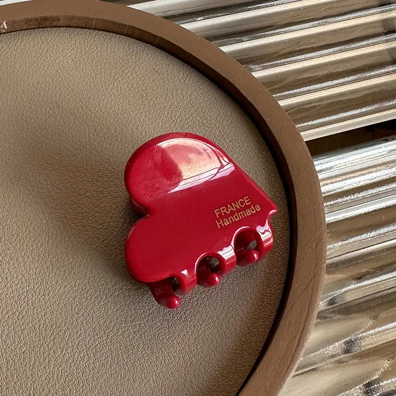 3.5cm Small Hairclaw Acetate Hair Crabs for Girls Cute Heart Shaped Hairclips Women Hair Accessories Hair Pins and Clips