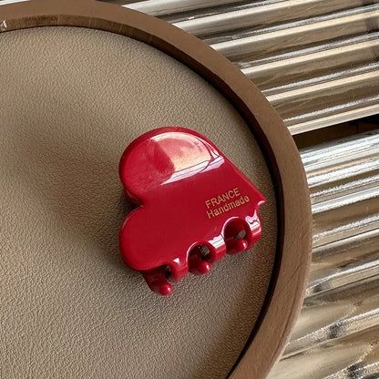 3.5cm Small Hairclaw Acetate Hair Crabs for Girls Cute Heart Shaped Hairclips Women Hair Accessories Hair Pins and Clips