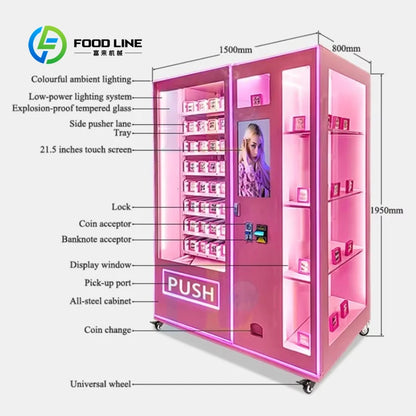 Customized size Customized cosmetics vending machine Beauty vending machine Touch screen Large capacity perfume vending machine