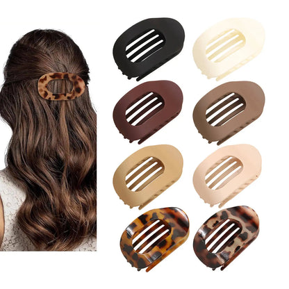 Simple Flat Oval Hair Claw Clip for Women Thin Thick Curly Hair Jaw Clips Shark Barrettes Crab Girl Headwear Hair Accessories