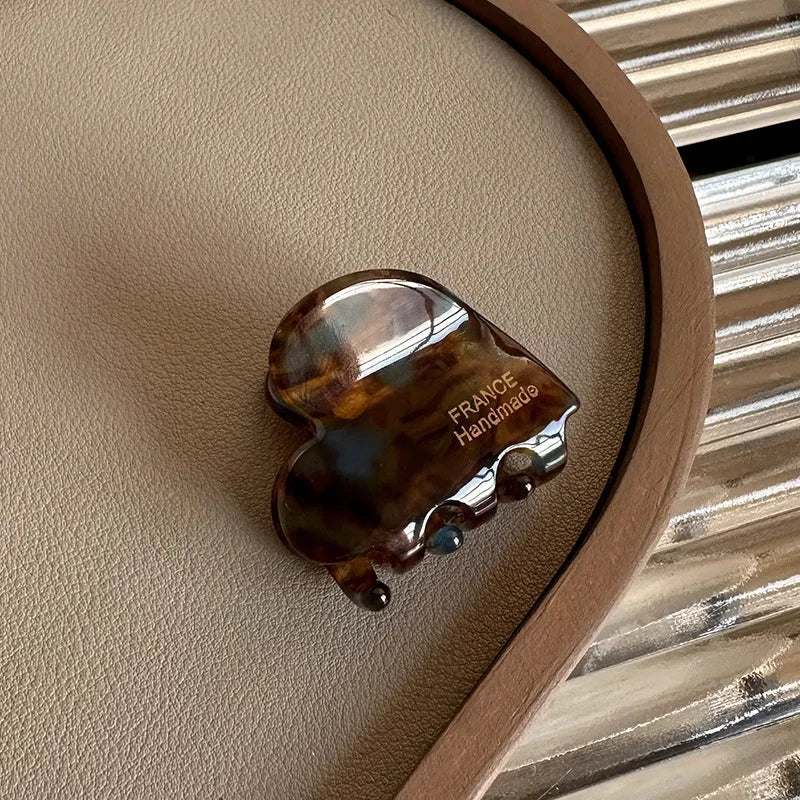 3.5cm Small Hairclaw Acetate Hair Crabs for Girls Cute Heart Shaped Hairclips Women Hair Accessories Hair Pins and Clips