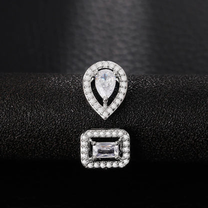Huitan Geometric Shaped Cuff Opening Rings for Women Silver Color/Gold Color Noble Cubic Zirconia Ring Accessory Fashion Jewelry