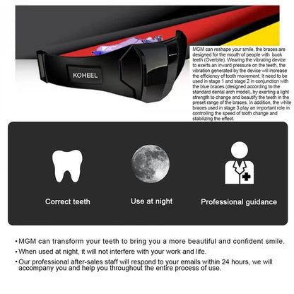 KOHEEL MGM Teeth Straightener with Harmonic Vibration, Orthodontics Retainer and Teeth Aligner Braces