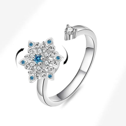 VENTFILLE 925 Sterling Silver Sunflower Diamond Zircon Rotatable Ring For Women Gift Relieve Stress Ring Jewelry Wholesale