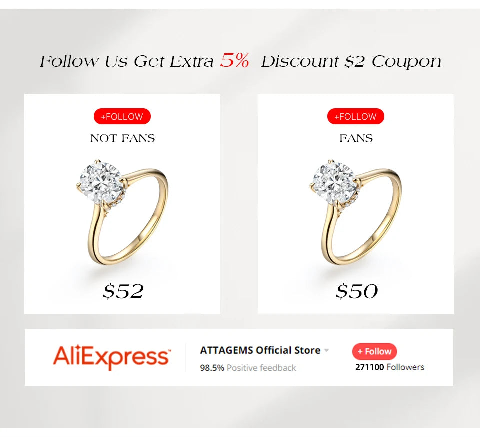 ATTAGEMS Oval Cut 2.0CT Moissanite Halo Engagement Ring for Women D VVS1 925 Silver 18K Gold Plated Luxury Band Wedding Jewelry