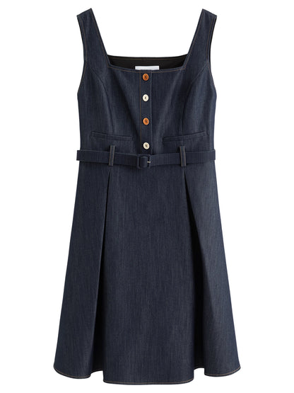 DUSHU Nordic Style Fashion Denim Suit Women Autumn 2025 New Long and Short Vest Skirt Vintage Clothing Ins Dresses 25DS83108