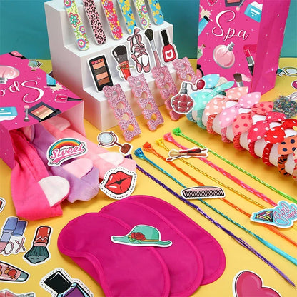 6/10/12 Set Spa Birthday Party Robes Gowns for Girls Kimono Satin Robe Hot Pink Spa Party Favors for Kids Child Birthday Spa Kit