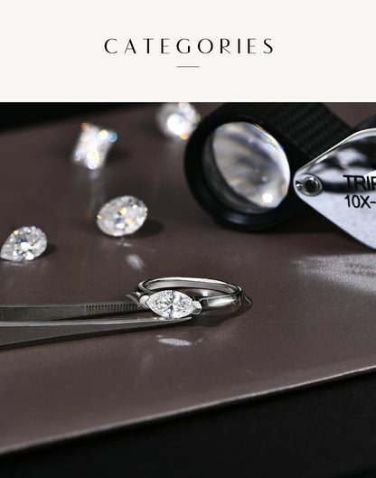 ATTAGEMS Hot Marquise Cut 1CT Moissanite Rings for Women Men S925 Silver 18K Gold Plated Classic Elegant Wedding Engagement ring