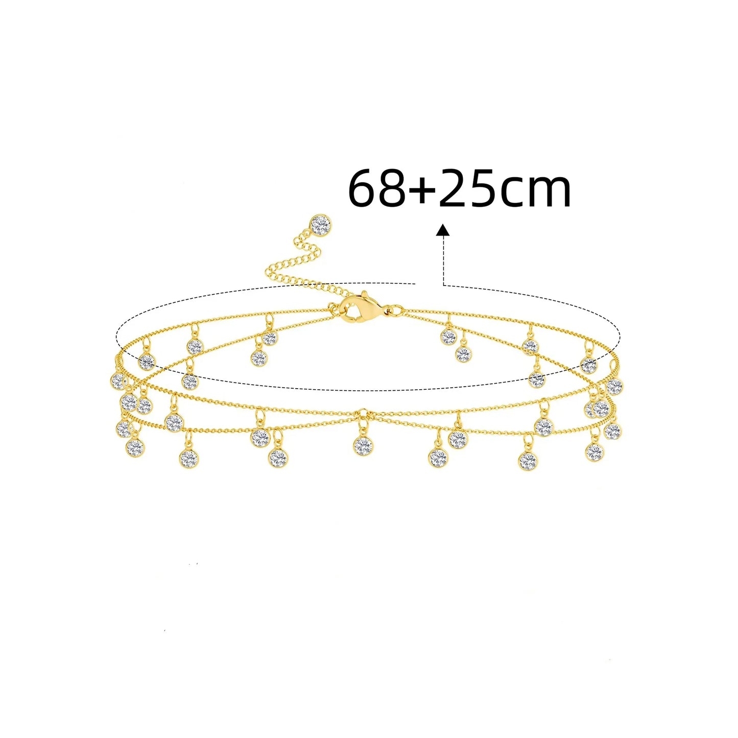 New Double-layer Rhinestone Tassel Waist Chain Women's Beach Fashion Crystal Body Chain Waist Accessory 2025 Bikini Accessories