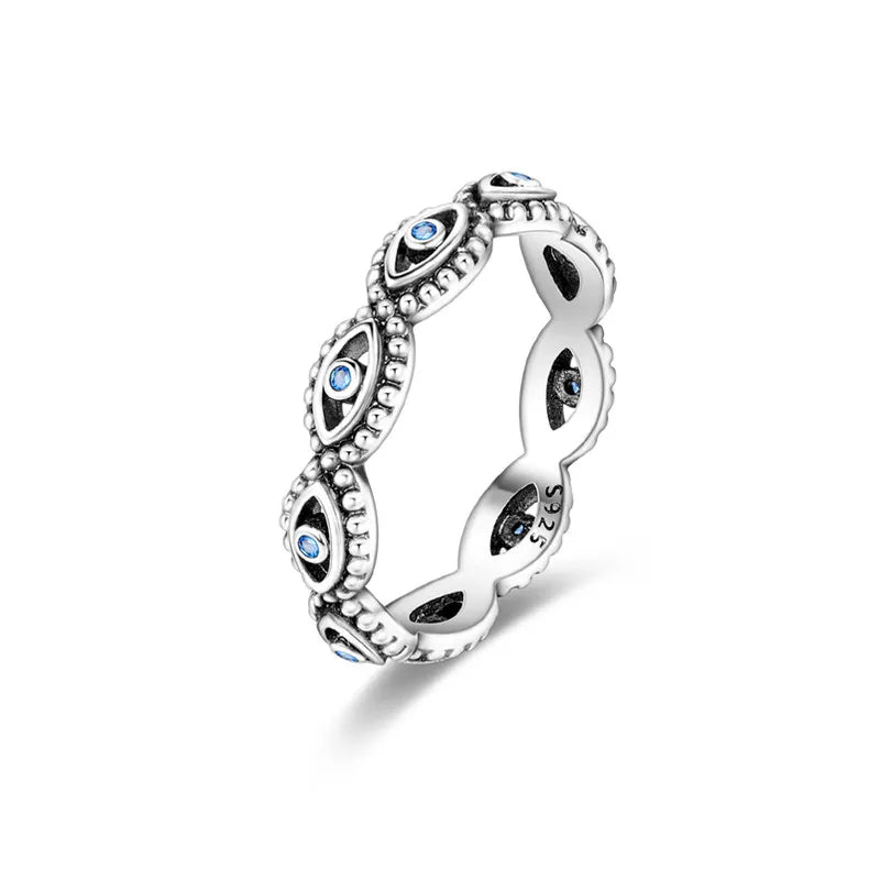 Original 925 Silver Sparkling Zircon Ring Stackable Classic Shine Stone Round Rings For Women Wedding Anniversary Jewelry Gift