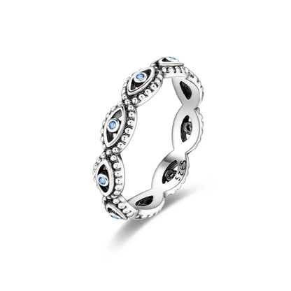 Original 925 Silver Sparkling Zircon Ring Stackable Classic Shine Stone Round Rings For Women Wedding Anniversary Jewelry Gift