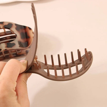 Simple Flat Oval Hair Claw Clip for Women Thin Thick Curly Hair Jaw Clips Shark Barrettes Crab Girl Headwear Hair Accessories