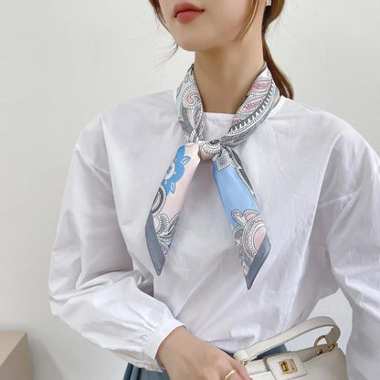 Luxury Silk Scarf Neckerchief Women's Silk Square Scarf Purse Scarf for Women Designer Silk Headscarf SJ01