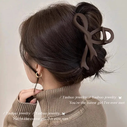 Elegant Large Brown Geometric Hair Claw For Women Girls Sweet Hair Ornament Claw Clip Hair Clip Hairpin Fashion Hair Accessories