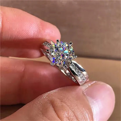 CC Rings White Gold Plated Fashion Jewelry Engagement Wedding Ring for Women Fine Accessories Drop Shipping CC3158