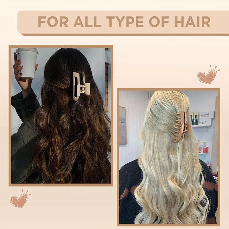 Solid Vintage Matte Geometric Hair Claws For Women Thick Hair Strong Hold Sweet Hair Clips Hairpins Fashion Hair Accessories