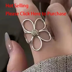 VENTFILLE 925 Sterling Silver Rings INS Fashion Hip Hop Vintage Couples Hollow Lines Punk Thai Silver Party Adjustable  Jewelry