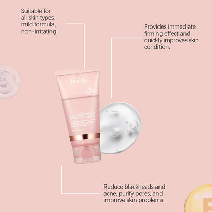75ml Collagen Peel-off Mask Night Wrapping Mask Facial Mud 50g Collagen Jelly Cream Firming Skin Moisturizing Face Masks Cream