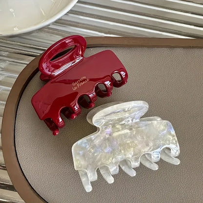 5.5cm Long Acetate Hair Crabs Red Hair Clips for Girls＆Women Tie up Hair Accessories New korean Fashon