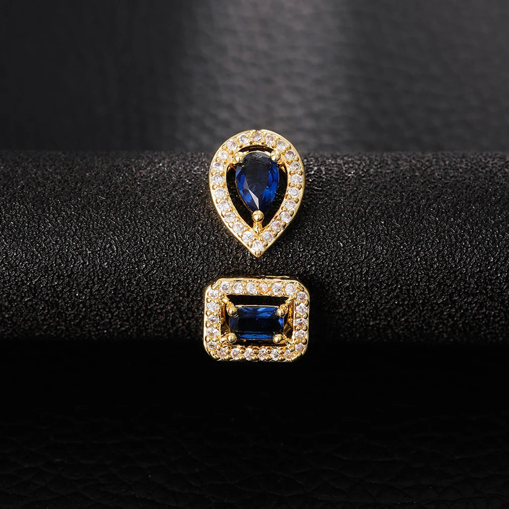 Huitan Geometric Shaped Cuff Opening Rings for Women Silver Color/Gold Color Noble Cubic Zirconia Ring Accessory Fashion Jewelry