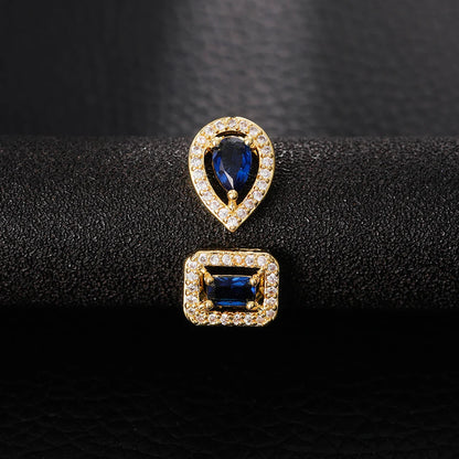 Huitan Geometric Shaped Cuff Opening Rings for Women Silver Color/Gold Color Noble Cubic Zirconia Ring Accessory Fashion Jewelry