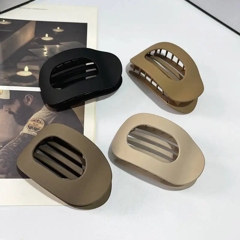 Simple Flat Oval Hair Claw Clip for Women Thin Thick Curly Hair Jaw Clips Shark Barrettes Crab Girl Headwear Hair Accessories