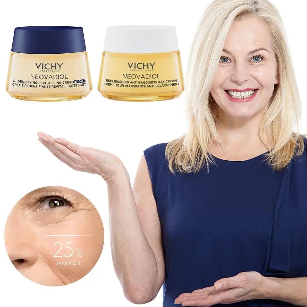 50ml VICHY Postmenopausal night cream Firming Skin Deeply Hydrating Moisturizing Menopause Reduce Fine Lines Face Skin Care