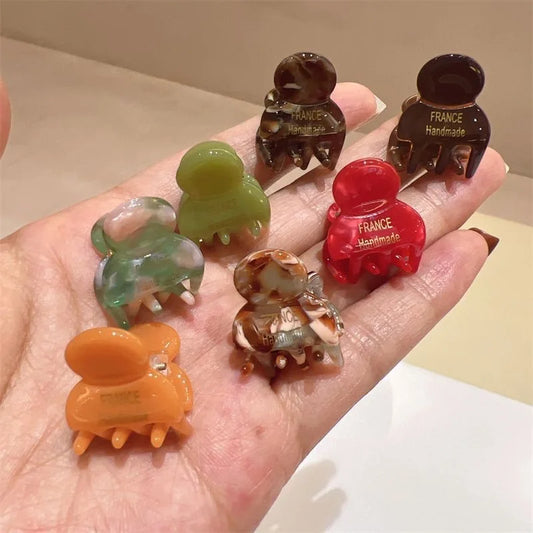 2Pcs/Set Mini 2cm Acetate Small Hair Claw Side Pins Acetate Hair Crabs for Girls Cute Hairpin Clips Women Hair Accessories