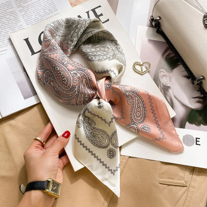 Luxury Silk Scarf Neckerchief Women's Silk Square Scarf Purse Scarf for Women Designer Silk Headscarf SJ01